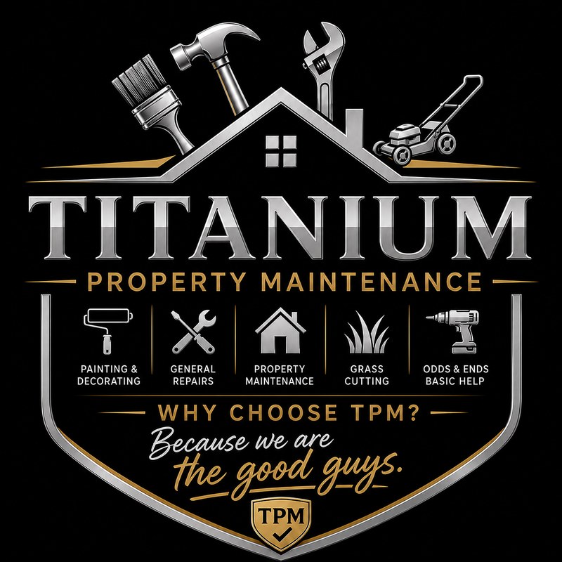 Titanium Property Maintenance crest — painting and decorating, general repairs, property maintenance, grass cutting, odds and ends